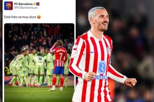 记仇了！1年前巴萨晒图格子成背景，今日格列兹曼以相同文案回应