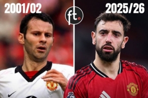 B费单赛季英超客场助攻9次，超越吉格斯创造曼联队史纪录