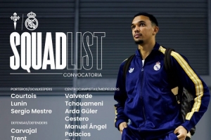 皇马对阵塞尔塔名单：阿森西奥回归，姆巴佩、贝林等10人缺席