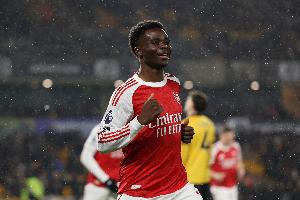 25岁前萨卡为阿森纳打进59粒英超进球，超越亨利列队史第一