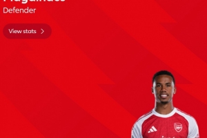 14次解围，英超官方：加布里埃尔当选阿森纳1-0布莱顿全场最佳