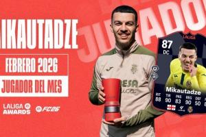 西甲二月各奖项揭晓，米卡乌塔泽当选月度最佳球员