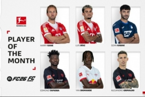 德甲2月最佳球员候选：凯恩、路易斯·迪亚斯、扬·迪奥曼德在列