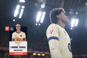 1进球1关键传球！亚马尔当选巴萨1-0毕巴一役全场最佳