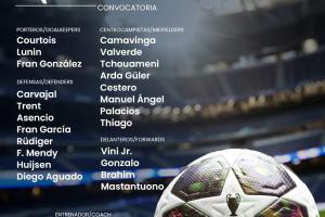 皇马公布战曼城名单：姆巴佩、贝林缺席，维尼修斯、阿诺德在列