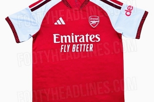 阿森纳新赛季主场球衣谍照：两种红色增加层次 领口袖口体现细节