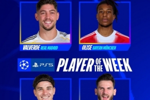 欧冠本周最佳球员候选：巴尔韦德、奥利塞、阿尔瓦雷斯、K77