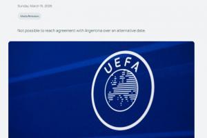 欧足联官方：3个替代方案均被阿足协拒绝，后者提议世界杯后举办