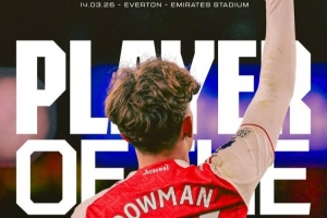 前途光明！16岁道曼当选本轮英超阿森纳队内最佳球员