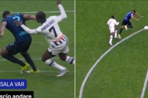 国米1-1亚特兰大VAR录音：没踢到邓弗里斯 弗拉泰西倒地接触轻微