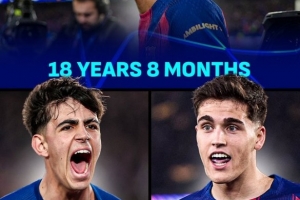 亚马尔+贝尔纳尔+库巴西，巴萨三名U19球员欧冠淘汰赛首发创纪录