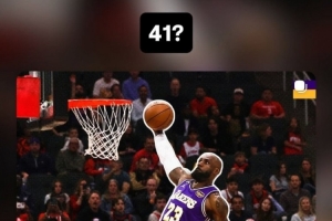 我也想问问！拉拉维亚转发詹姆斯腾空海报：这41岁了？