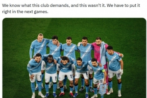 哈兰德社媒鼓励球队：我们没有达到球队目标，之后必须做得更好