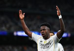 维尼修斯为皇马打进122球，超越伊瓜因排名队史射手榜第15位