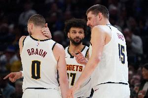 力争2-0！掘金首发：穆雷、布劳恩、C·约翰逊、戈登、约基奇