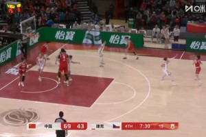 4个对手往张子宇身上扑张子宇2+1被多人飞扑 皱眉无语！