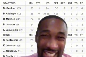 阿德巴约砍74分时，阿里纳斯表示：绝对开挂了，今天会被尿检