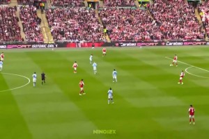 战术奏效！知道枪手后卫没出球能力，瓜帅主动放弃高位逼抢